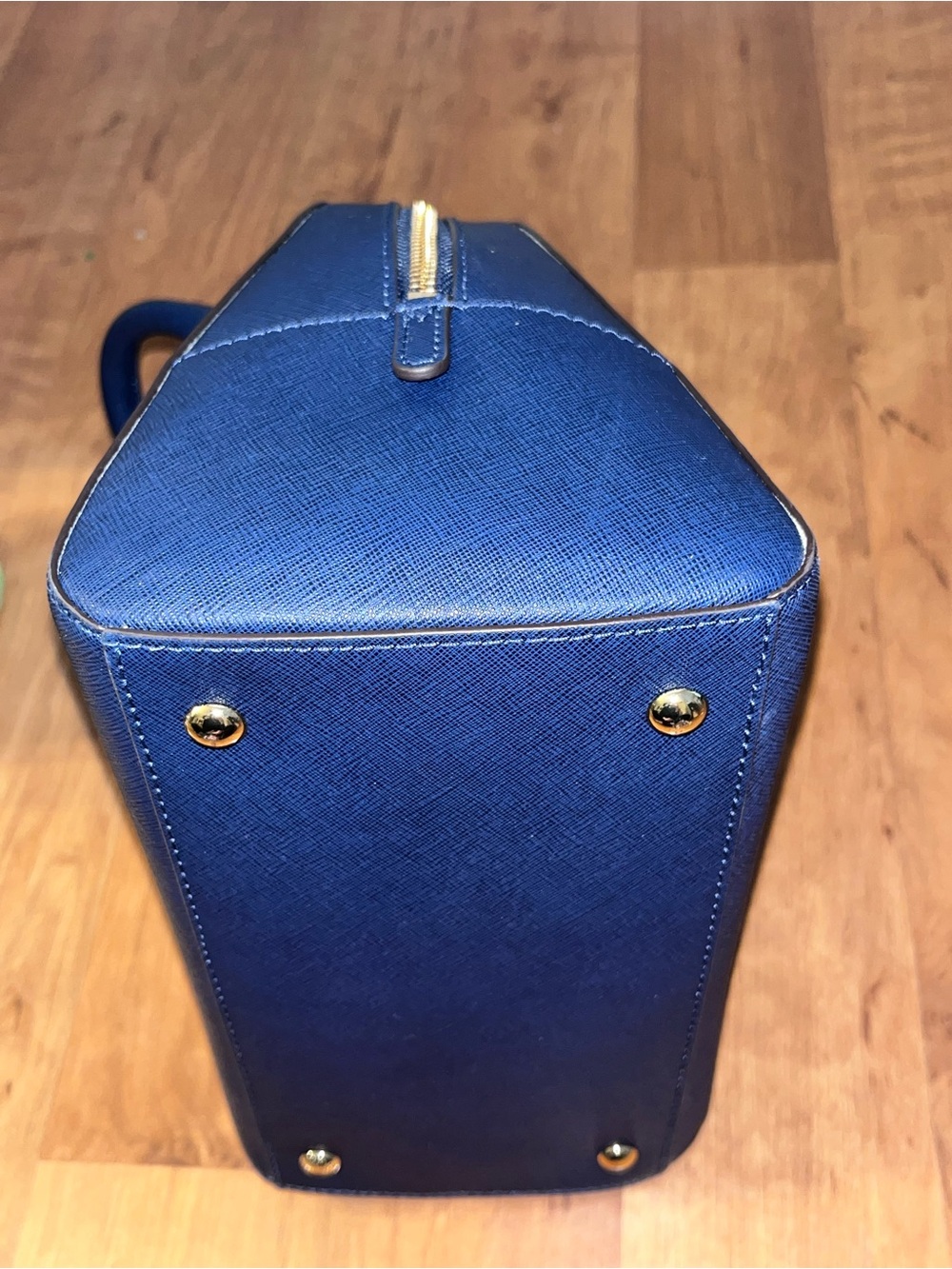 Michael Kors Royal Blue Saffiano Leather Satchel with Gold-Tone Hardware - Picture 7 of 10